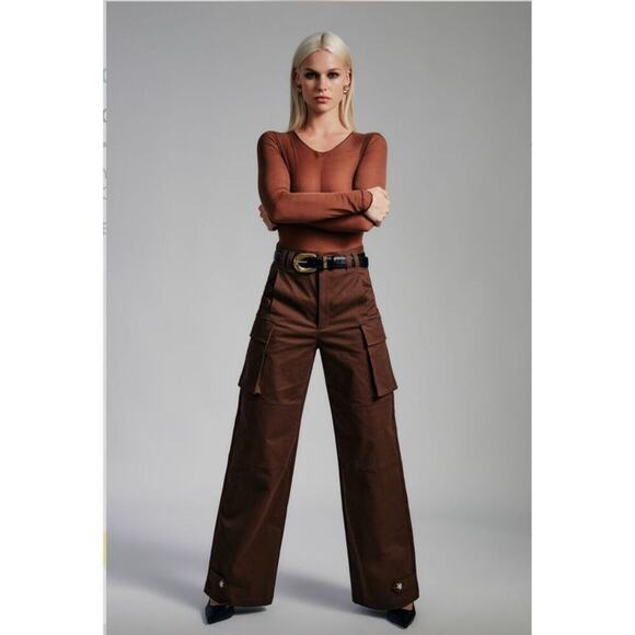 Bardot tybi cotton cargo pant in chocolate - Picture 1 of 7
